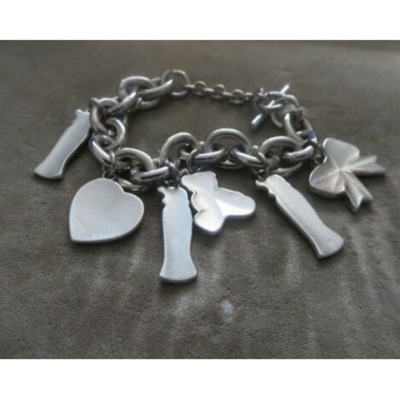 Moschino Vintage Charm Bracelet Heart Bear Bow - Picture 3 of 3